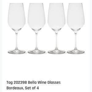 tag BELLA Collection 19.25 ounce Bordeaux wine glass/set of 4-NIB